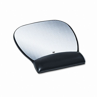 Picture of 3M MW310LE Precise Leatherette Mouse Pad with Wrist Rest  Nonskid Base  8-3/4 x 9-1/4  Black