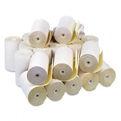 Picture of Accufax 8785 Cash Register/POS Receipt Rolls  4-1/2  w  90 l  White/Canary  24/ctn