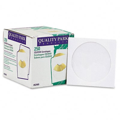 Picture of Quality Park 62905 CD/DVD Sleeves  White  250 per Box