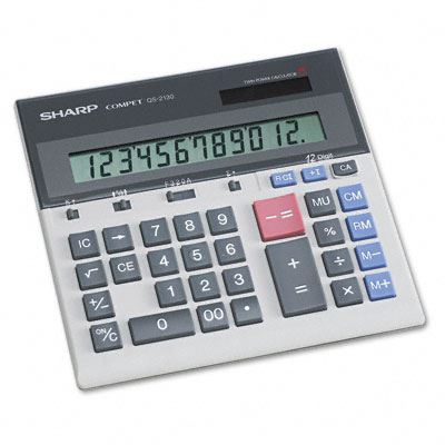 Picture of Sharp QS2130 QS-2130 Compact Desktop Calculator  12-Digit LCD