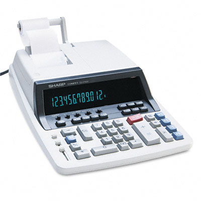 Picture of Sharp QS2760H QS-2760H Desktop Calculator  12-Digit Fluorescent  Two-Color Printing