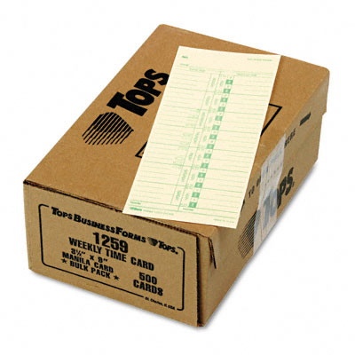 Picture of Tops 1259 Time Card for Acroprint  IBM  Lathem and Simplex  Weekly  3-1/2 x 9  500 per Box