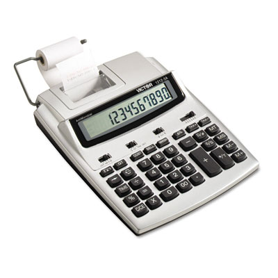 Picture of Victor 12123A 1212-3A Antimicrobial Desktop Calculator  12-Digit LCD  Two-Color Printing