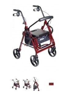 Picture of Drive Medical 795BU Duet Transport Chair / Rollator  Burgundy  1 per Case