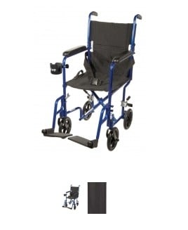 Picture of Drive Medical ATC19-BK 19 Inch Aluminum Transport Chair  Black  1 per Case