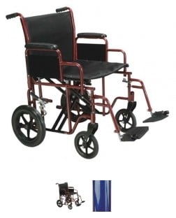 Picture of Drive Medical BTR22-B 22 Inch Bariatric Steel Transport Chair  Blue  1 per Case