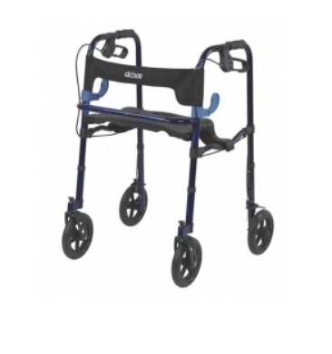 Picture of Drive Medical 10243 Adult  CleverLite Walker with Seat  Loop Locks and 8 Inch Casters  Blue 1 per Case