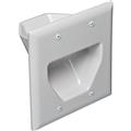 Datacomm 45-0002-WH 2-Gang Recessed Low Voltage Cable Plate - White Datacomm 45-0002-WH 2-Gang Recessed Low Voltage Cable Plate - White