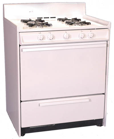 Picture of Brown - WNM210-7 - 30 Inch - Gas Range - Standard Broiler - White