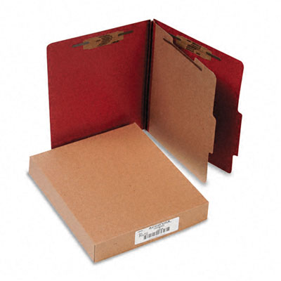 Picture of Acco 15034 Pressboard 25-Point Classification Folder  Ltr  4-Section  Earth Red  10/bx