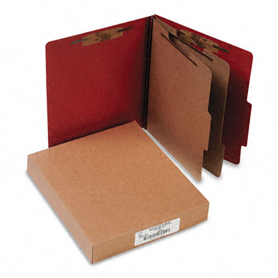 Picture of Acco 15036 Pressboard 25-Point Classification Folder  Ltr  6-Section  Earth Red  10/bx