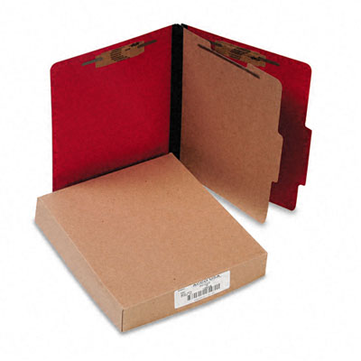 Picture of Acco 15649 Presstex Classification Folders  Letter  4-Section  Executive Red  10/box