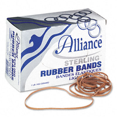 Picture of Alliance 25405 Sterling Ergonomically Correct Rubber Bands  #117B  1/16 x 7  250 per 1lb Box