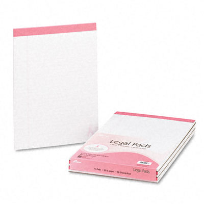 Picture of Ampad 20098 Breast Cancer Awareness Pads  Lgl/Wide Rule  Ltr  Pink  6 50-Sheet Pads/pk