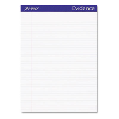 Picture of Ampad 20322 Evidence Perf Top Narrow/Red Margin Rule Ltr White 50-Sheet Pack of 12