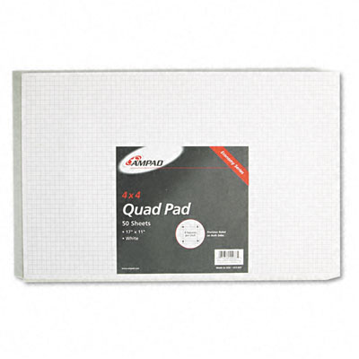 Picture of Ampad 22037 Quadrille Pad  17 x 11  White  1  50-Sheet Pad
