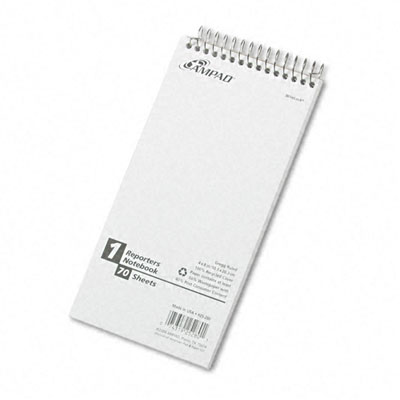 Picture of Ampad 25280 Reporter Spiral Notebook  Gregg Rule  4 x 8  White  70 Sheets