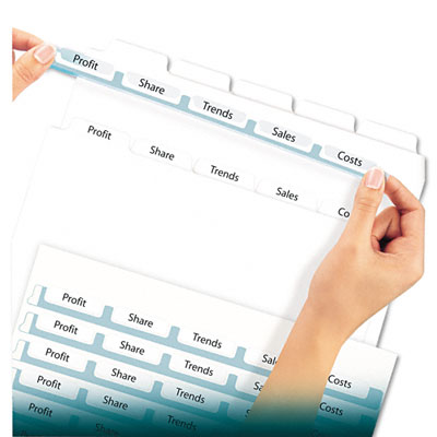 Picture of Avery 11436 Index Maker Clear Label Punched Dividers  Five-Tab  Letter  White  Five Sets
