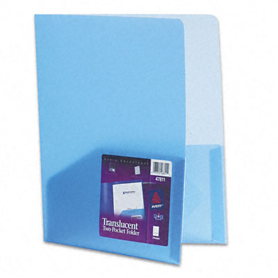 Picture of Avery 47811 Polypropylene Pocket Portfolio  Translucent Blue