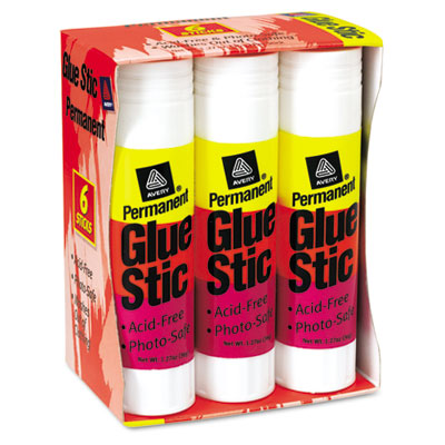 Picture of Avery 98073 Clear Application Permanent Glue Stics  1.27 oz  6 Pack