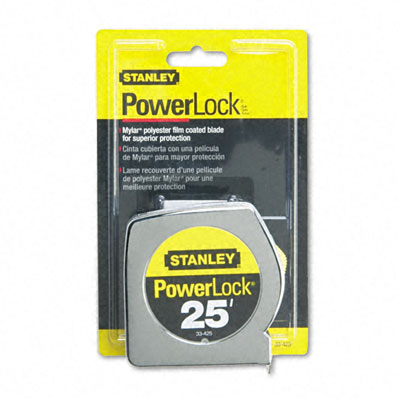 Picture of Stanley Bostitch 33425 Powerlock II Power Return Rule  1 in.x25 ft.  Chrome/Yellow