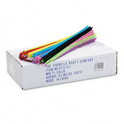 Picture of Chenille Kraft 911201 Classroom Pack Regular Stems  12   x 4mm  Assorted Colors  1000 per Pack