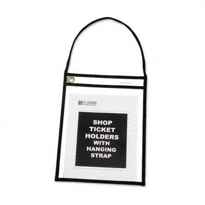 Shop Ticket Holders - Clear with Black Stitching - 9 x 12