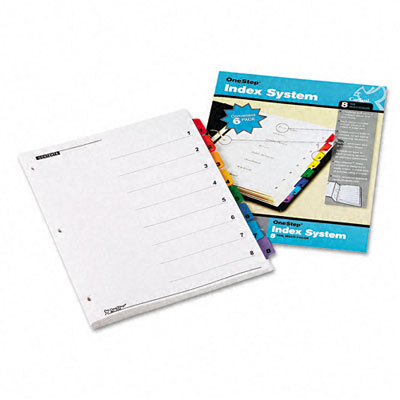 Picture of Cardinal 60828 Traditional Onestep Index Systm  Eight-Tab  1-8  Letter  Assorted  Six Sets