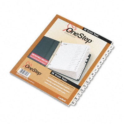 61513 Traditional Onestep Index System  15-Tab  1-15  Letter  White  15 per Set