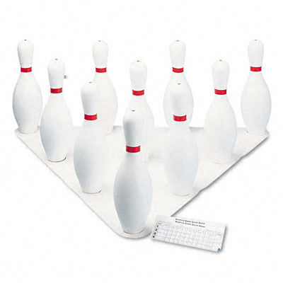 Picture of Champion Sport BPSET Bowling Set  Plastic/Rubber  White  1 Ball/10 Pins per Set