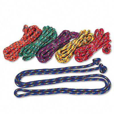 Picture of Champion Sport CR8SET Braided Nylon Jump Ropes  8-ft.  6 Assorted Color Jump Ropes per set