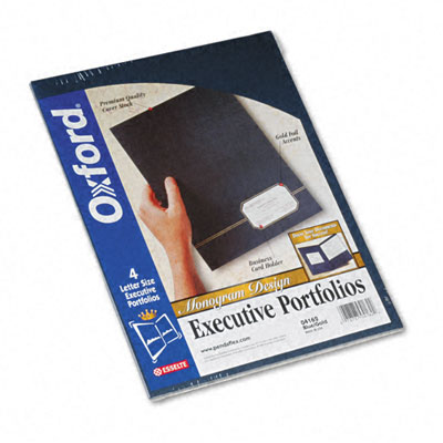 Picture of Esselte Pendaflex 4162 Monogram Series Business Portfolio  Cover Stock  Blue/Gold  Four per Pack
