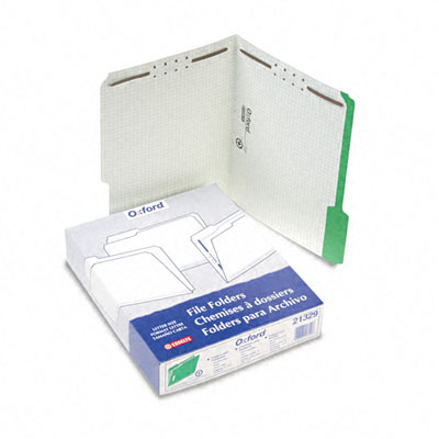 Esselte Pendaflex  Folders With Embossed Fasteners  1/3 Cut  Top Tab  Letter  Green  50/Box