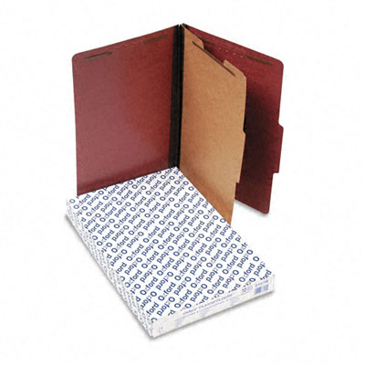 Picture of Esselte Pendaflex 2157R Pressboard Classification Folders  Legal  4-Section  Red  10/box