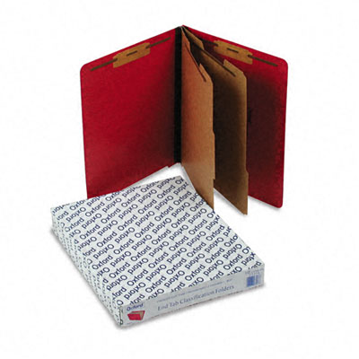 Picture of Esselte Pendaflex 23216 Pressboard End Tab Classification Folders  Ltr. 6-Section  Red  10/bx
