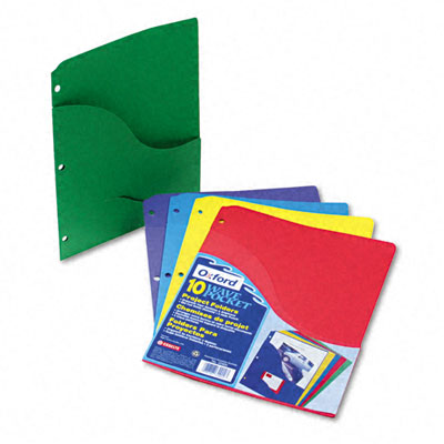 Esselte Pendaflex Slash Pocket Project Folders Jacket Ltr BL/GR/Red/Violet/YW 10/Pk