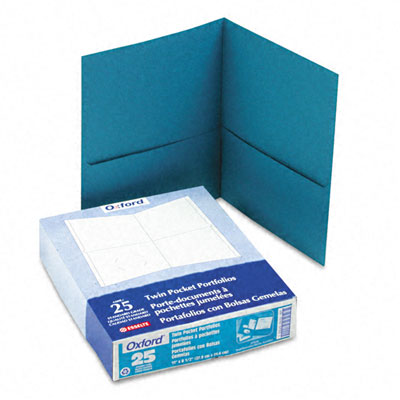 Picture of Esselte Pendaflex 57555 Twin-Pocket Portfolio  Embossed Leather Grain Paper  Teal