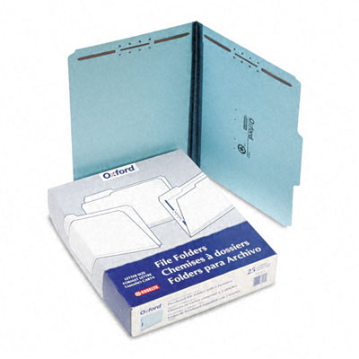 2-Fastener Pressboard Expanding Folder - Blue - Legal Size 9-1/2in. x 15-1/2in.