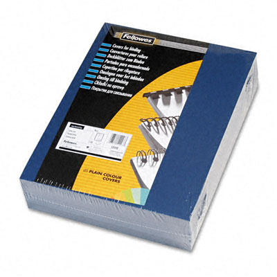 Picture of Fellowes 52098 Linen Texture Presentation Binding System Covers  8 1/2 x 11  Navy  200 per Pack