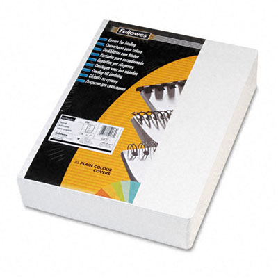 Picture of Fellowes 52137 Classic Grain Texture Binding System Covers  8 3/4 x 11 1/4  White  200 per Pack