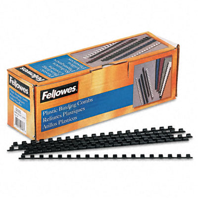 Picture of Fellowes 52366 Plastic Comb Bindings  1/4   20-Sheet Capacity  Black  100 per Pack