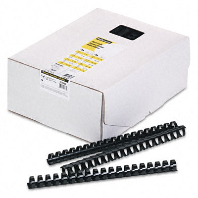 Picture of Fellowes 52367 Plastic Comb Bindings  3/4   150-Sheet Capacity  Black  100 per Pack