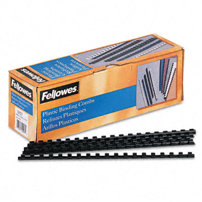 Picture of Fellowes 52507 Plastic Comb Bindings  5/16    40-Sheet Capacity  Black  100 per Pack