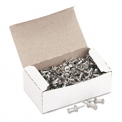 Picture of Advantus CPAL3 Aluminum Head Push Pins  Steel 3/8   Point  Silver  100 per Box