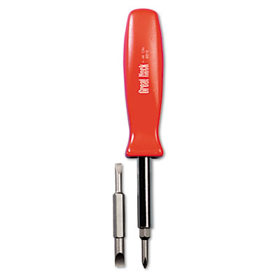 Picture of Great Neck SD4BC 4-in-1 Screwdriver with Interchangable Phillips/Standard Bits  Assorted Colors