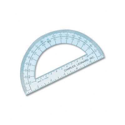 Picture of Charles Leonard 77106 Open Center Protractor 6 Ruler Edge Clear Plastic Pack of 12