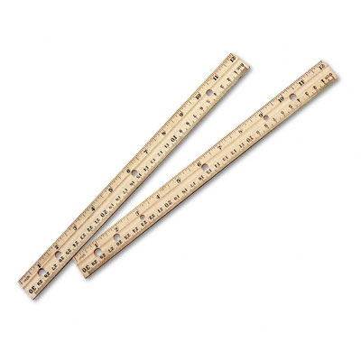 Picture of Charles Leonard 77120 Economical Beveled Wood Ruler with Single Metal Edge  12    Natural