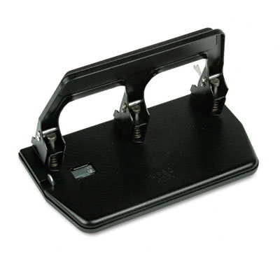 Picture of Master Products MP50 40-Sheet Heavy-Duty Three-Hole Punch  9/32   Holes  Gel Pad Handle  Black