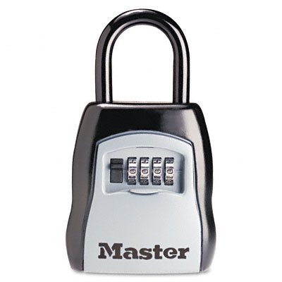 Picture of Master Lock 5400D Locking Combination 5-Key Steel Box  3-1/2w x 1-5/8d x 4h  Black/Silver