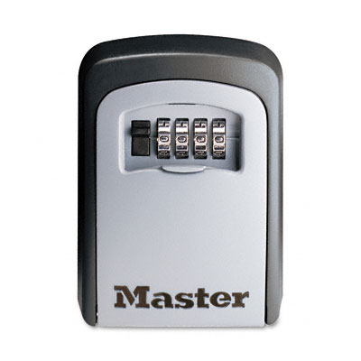Picture of Master Lock 5401D Locking Combination 5-Key Steel Box  3-7/8w x 1-1/2d x 4-5/8h  Black/Silver